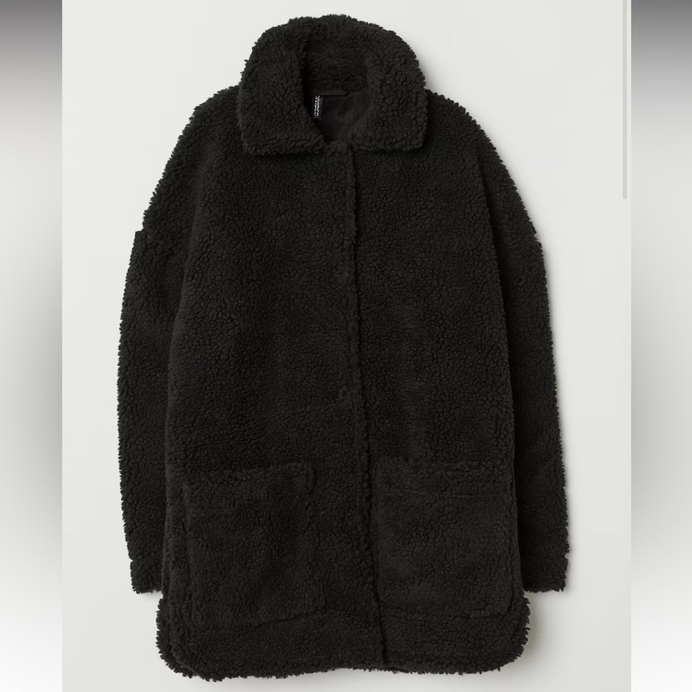 Black Sherpa Teddy Coat Jacket